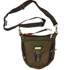 Baggallini crossbody travel handbag purse with adjustable strap& rear belt loop